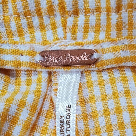 Free People Orange & White Checked Skort - Picture 6 of 7